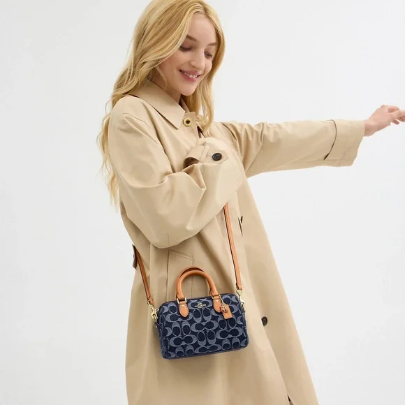 Mini Rowan Crossbody Bag In Signature Denim - Picture 5 of 16